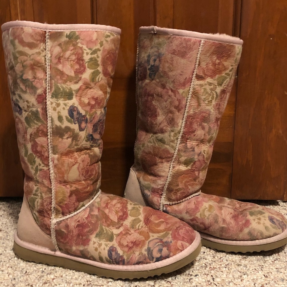 Pink floral Uggs